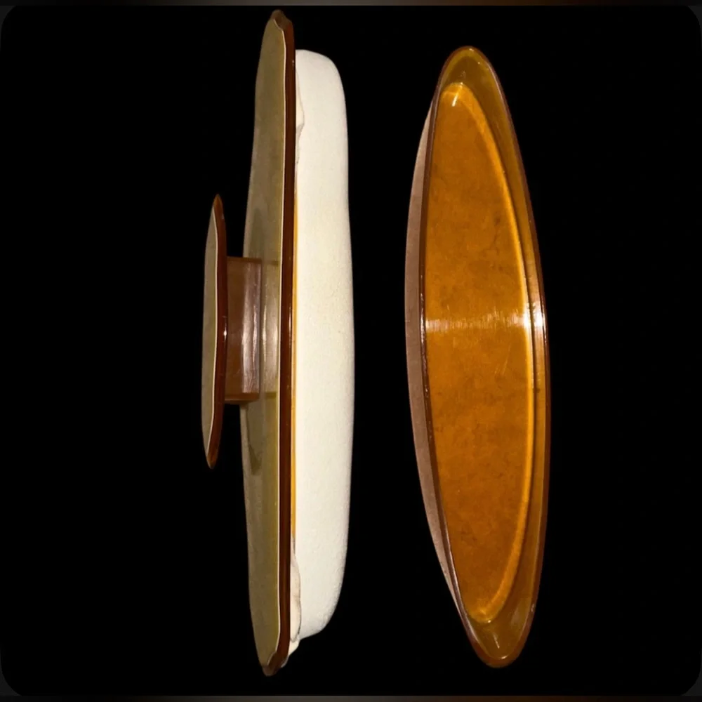 Antique‎ Celluloid 5 Pc Vanity Set 1930s Mirror, Buffer, Tray & 2 Containers